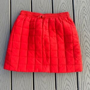 Timing Red Quilted A-Line Skirt
